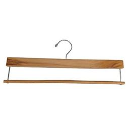 Pillowtex Wooden Pants Clothes Hangers - Set of 10 Natural Finish Hangers