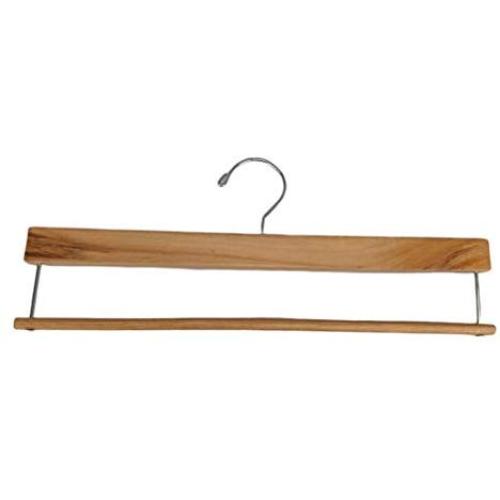 Pillowtex Wooden Pants Clothes Hangers - Set of 10 Natural Finish Hangers