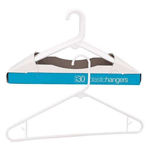 Merrick Plastic Clothing Hangers, Set of 30