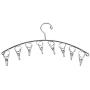 Home-X Drip-Dry Stainless Steel Clothes Drying Hanger, Laundry Clothesline, 8 Built-in Clothespins, Heavy-Duty Clothes Hangers, Dry Socks Towels Bras Baby Clothes, Gloves-16”x4”
