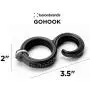 FusionBrands GoHook, Black - Versatile Magnetic Hooks Hold Essential Go-To Items in the Kitchen, Bathrooms, Closets, and On the Go-Flexible S Hook Design is Portable, Easy to Use, and Holds Up to 3lbs