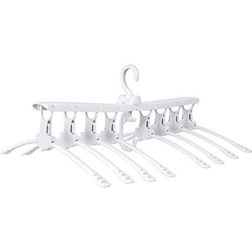 Mytour 8 in 1 Expandable Clothes Hangers for Shirts,Dress,Heavy Coats, 4X Space Saving,Suitable for All Ages Clothes,Holds Up to 30 Ponds,Creat A Easy, Effortless, Wrinkle-Free Clothes Closet (White)