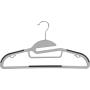 The Great American Hanger Company Grey Slim Line Clothes Hangers with Easy-On S Notch Design and Non-Slip Pads, Boxes of 100 Sturdy and Flexible Hangers with Swivel Hook, Tie Bar, and Strap Hooks