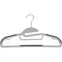 The Great American Hanger Company Grey Slim Line Clothes Hangers with Easy-On S Notch Design and Non-Slip Pads, Boxes of 100 Sturdy and Flexible Hangers with Swivel Hook, Tie Bar, and Strap Hooks