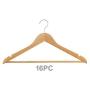 THE UM24 Natural Wood Cloth Suit Hangers - 16 Pack