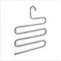 Opaten Non-Slip Pants Hangers S-Shape 5 Layers Stainless Steel Black Silicone Coating Multi Clothes Cascading Hangers Space Saving Clothes Organizer Jeans Pants Scarf Ties Towels