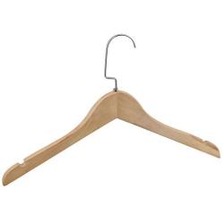 RDEXP 38x23x1cm Natural Wood Hangers Wooden Coat Hanger Wooden Suit Hangers with Flat Hook Clothes Hangers Set of 5