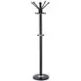 HSada Coat Rack Free Standing - Metal Coat Rack Hat Hanger with Round Base for Clothes,Scarves,Handbags,Umbrella - Super Easy Assembly NO Tools Required - Ship from US(12 Hooks,Black)