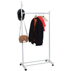 Ama-store Combined Coat Rack Drying Racks Landing Bedroom Simple Hangers Single Pole Home Balcony Coat Racks Floor with Wheel Bedroom Multi-Function Simple Clothes Rack