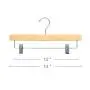 HOUSE DAY Wooden Pants Hangers 25pcs 14inch Wood Skirt Hangers Trousers Bottom Hangers with Adjustable Clips, 360 Swivel Hook, Premium Solid Wood, Natural Wood Hangers Elegant for Closet Organization