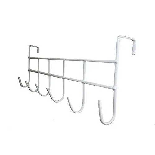 White Over The Door Home Bathroom Coat Towel Hanger Rack 6 Hooks White Over The Door Home Bathroom Coat Towel Hanger Rack 6 Hooks