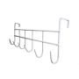White Over The Door Home Bathroom Coat Towel Hanger Rack 6 Hooks