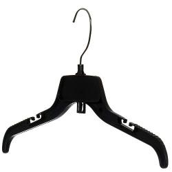 Mainetti 484 Recycled Black Plastic Hangers with Rotating Metal Hook and Notches for Straps, Great for Shirts/Tops/Dresses, 17-Inch (Value Pack of 200)