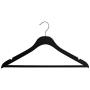 NAHANCO SL70217WB20 17" Slim Line Space Saving Wooden Suit Hanger with Pant Bar (Pack of 20), Black