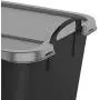 Life Story Black Stackable Closet & Storage Boxes 55 Quart Containers, (6 Pack)
