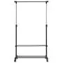 Safstar Adjustable Single Rod Garment Rack Rolling Hanging Rail Clothes Hanger Stand with Shoe Shelf Safstar Adjustable Single Rod Garment Rack Rolling Hanging Rail Clothes Hanger Stand with Shoe Shelf