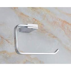 ThinkTop Luxury Solid Brass Toilet Paper Holder Roll Hanger,Chrome Finished Mirror Polished Square Design Wall Mounted Bathroom Accessories