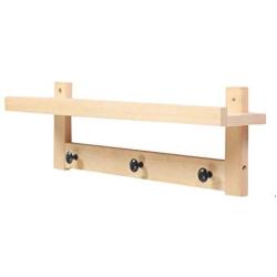 QIANGDA Coat Rack Wall Mount Wooden Clothes Hanger with Metal Hooks for Home, 3 Colors, 3 Sizes (Color : Wood Color, Size : 3 Hooks)
