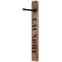 MyGift Burnt Wood Wall Mounted Laundry Sign with Metal Pipe Clothes Hanging Bar