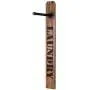 MyGift Burnt Wood Wall Mounted Laundry Sign with Metal Pipe Clothes Hanging Bar MyGift Burnt Wood Wall Mounted Laundry Sign with Metal Pipe Clothes Hanging Bar