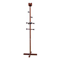 LYHOME Coat Rack Solid Wood Childrens Coat Rack Landing Cartoon Cute Hanger Simple Coat Rack Creative Hanger Bedroom Clothes Rack Save Space (Color : Brown)