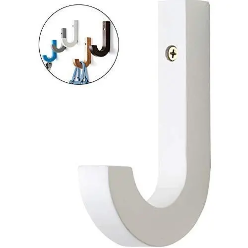 WINGOFFLY Decorative Wooden Hanging Coat Hat Hooks Modern Clothes Wall-Mounted Hanger Rack for Room Decor, White WINGOFFLY Decorative Wooden Hanging Coat Hat Hooks Modern Clothes Wall-Mounted Hanger Rack for Room Decor, White