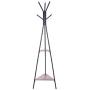 Pratcgoods Entryway Coat Rack Stand Coat Tree Hall Free Standing Industrial Hall Tree Floor Coat Rack Clothes Hanger with 2 Shelves for Bedroom Office Hallway Entryway