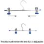 MEIYIN 10 Pcs Stainless Steel Trouser Hanger Rack Coat Pants Hangers Clothes Holder with 2 Adjustable Non-Slip Clips 28cm
