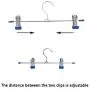 Dsxnklnd 10 Pcs Stainless Steel Hanger Rack Clothes Holder with 2 Adjustable Non-Slip Clips 28cm