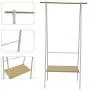 JEROAL Heavy Duty Clothing Rack Garment Rack Entryway Free Standing Coat Rack with Hanger and 1-Tier Durable Shelf for Shoes Clothes Storage in White,34.06&quotX16.73 X61.81(W X D X H)