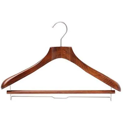 Iddefee Clothes Hanger A Pack of 8 Heavy Wooden Suit Hanger Dress Jacket Pants Jacket Hanger with Super Wide Shoulder Wardrobe Multi-Purpose Hanger Pants Hangers (Color : Retro, Size : 43.529cm)