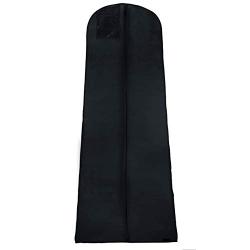 HANGERWORLD 72inch Black Breathable Dress Cover 2 Black 17inch Satin Padded Top Coat Clothes Garment Dress Hangers