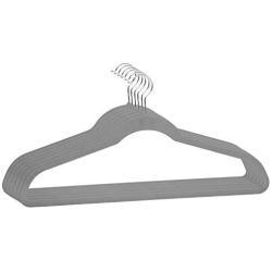 Simplify Extra Wide 21" Velvet Coat, Sturdy, Durable, Heavy Duty, Slim, Huggable, Holds 10lbs per Hanger, 6 Pack Grey