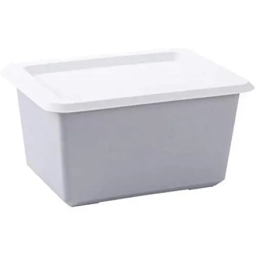 HOMELUNY Storage Boxes Organizer for Home Office Nursery Plastic Storage Boxes with Lid Large Clothes Toy Book Storage Boxes Grey