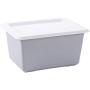 HOMELUNY Storage Boxes Organizer for Home Office Nursery Plastic Storage Boxes with Lid Large Clothes Toy Book Storage Boxes Grey