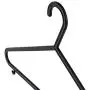 HANGERWORLD 10 Black 14inch Plastic All Purpose Coat Clothes Garment Pants Skirt Bar Hangers with Loop Hooks