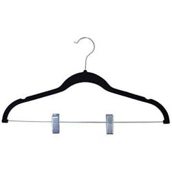 Home-it 50 Clothes Black Ultra Thin No Slip Hanger with Metal Clips