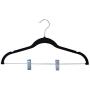 Home-it 50 Clothes Black Ultra Thin No Slip Hanger with Metal Clips