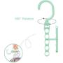 10pcs Random Color Coat Hangers for Clothes Creative Rotating Handle 5-Hole Windproof Hanger Baby Kids Wardrobe Classification