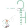 10pcs Random Color Coat Hangers for Clothes Creative Rotating Handle 5-Hole Windproof Hanger Baby Kids Wardrobe Classification