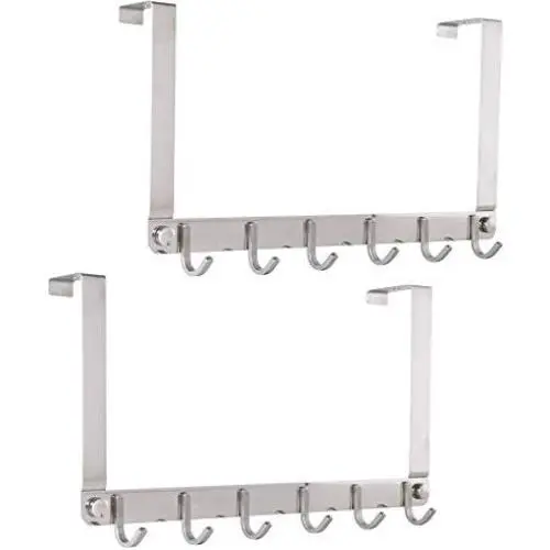 Dseap Over The Door Hook Hanger, Over The Door Towel Rack, for Coat Clothes Hat Towel Bathroom, Chromed, 2 Packs Dseap Over The Door Hook Hanger, Over The Door Towel Rack, for Coat Clothes Hat Towel Bathroom, Chromed, 2 Packs