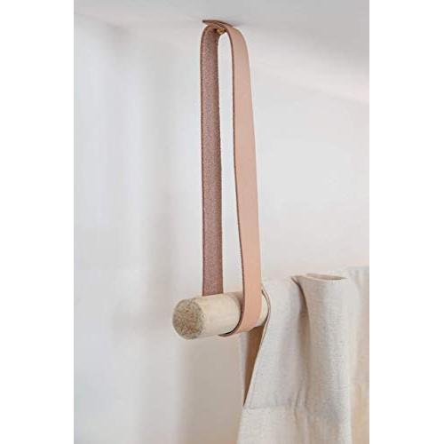 Leather Ceiling Mounted Curtain Rod Mount - modern wardrobe clothing rack hanging gold ceiling hook for clothing drying rack storage bracket window treatment Scandinavian minimal hangers living room