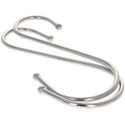 MroMax Stainless Steel S Hooks 4.92'' x 2.17''(L x W), S Shaped Hook Hangers for Kitchen Bathroom Bedroom Storage Room Office Outdoor Multiple Uses, Silver 2pcs