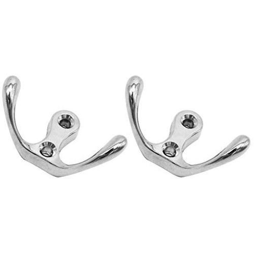 Wall Hooks, 2pcs Antique Wall Door Hooks Bedroom Bath Clothes Towel Zinc Alloy Hanger - Silver