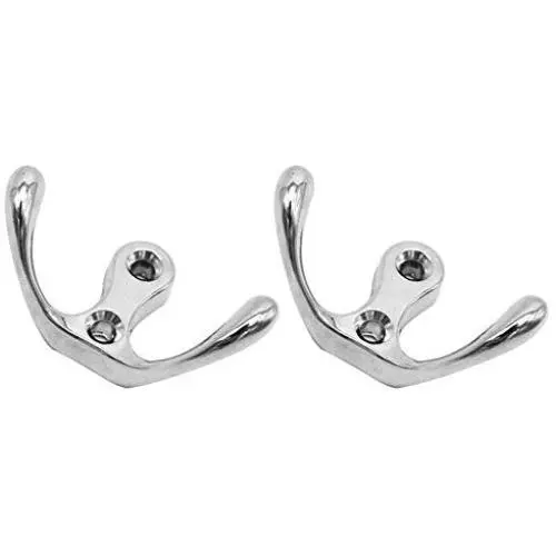 Wall Hooks, 2pcs Antique Wall Door Hooks Bedroom Bath Clothes Towel Zinc Alloy Hanger - Silver Wall Hooks, 2pcs Antique Wall Door Hooks Bedroom Bath Clothes Towel Zinc Alloy Hanger - Silver