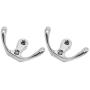 Wall Hooks, 2pcs Antique Wall Door Hooks Bedroom Bath Clothes Towel Zinc Alloy Hanger - Silver