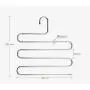 5 Layers S Shape Multifunctional Clothes Hangers Pants Storage Hangers Cloth Rack Multilayer Storage Cloth Hanger 5PC
