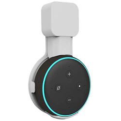 Carkio Replacement Outlet Wall Mount Hanger Holder Compatible with Echo Dot 3rd Gen,Built-in Cable Management,Suitable for Plug in Kitchen and Bedroom,Save Space(White)