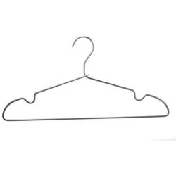 KOOBAY 16.5" Non-Slip Silver Aluminium with PVC-Coated and notches Metal Top Clothes Garment Dress Shirt Coat Hanger for Closet Organizer W Notches (10)