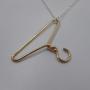 14k Gold Hanger Necklace- Wire Hanger Pendant